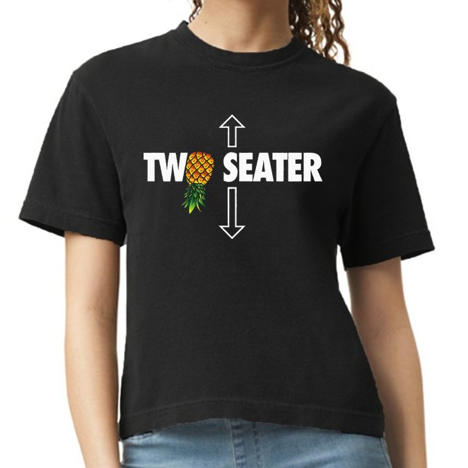 Two Seater Swinger Funny Upside Down Pineapple Swinger Comfort Colors Boxy T-Shirt
