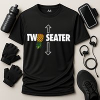 Two Seater Swinger Funny Upside Down Pineapple Swinger Cooling Performance Crew T-Shirt