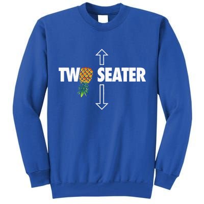 Two Seater Swinger Funny Upside Down Pineapple Swinger Tall Sweatshirt