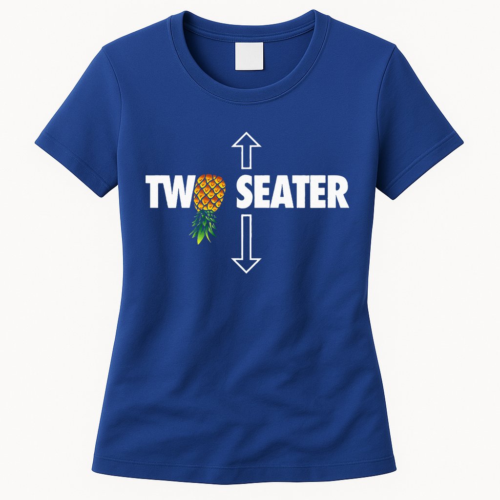 Two Seater Swinger Funny Upside Down Pineapple Swinger Womens T-Shirt