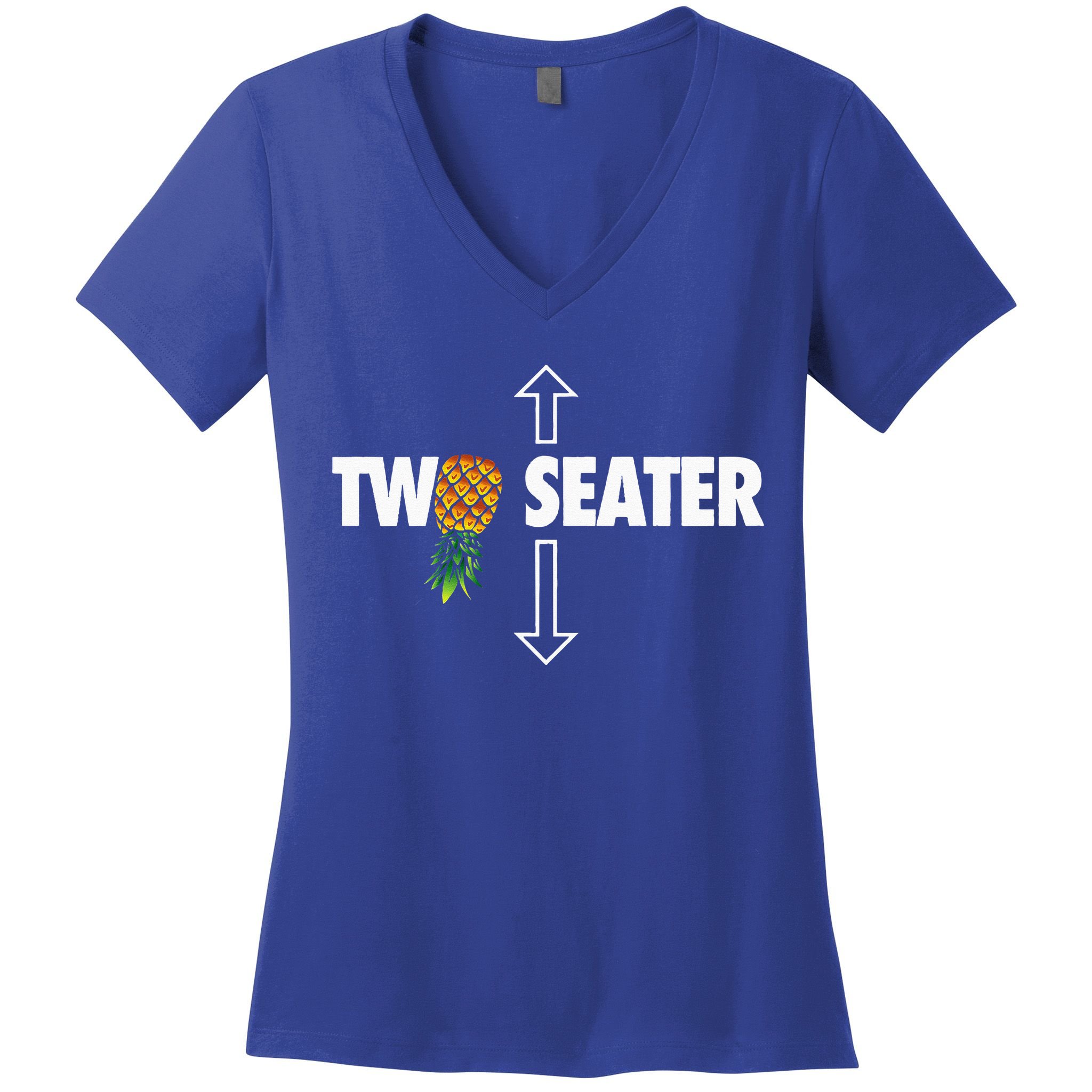 Two Seater Swinger Funny Upside Down Pineapple Swinger Women's V-Neck T-Shirt