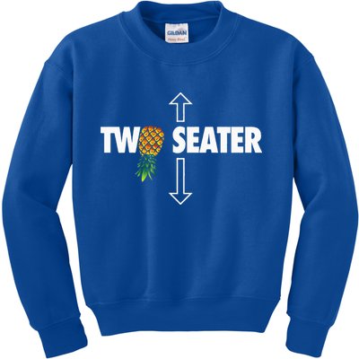 Two Seater Swinger Funny Upside Down Pineapple Swinger Kids Sweatshirt