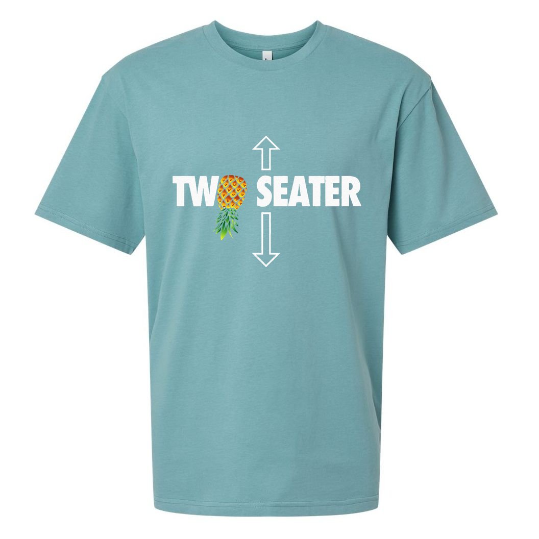 Two Seater Swinger Funny Upside Down Pineapple Swinger Sueded Cloud Jersey T-Shirt