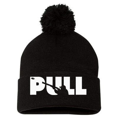 Trap Skeet Shooting Clay Pigeon Hunter Shotgun Pom Pom 12in Knit Beanie
