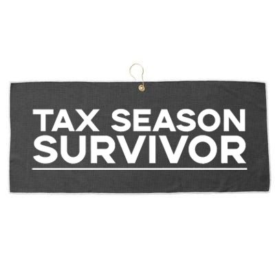 Tax Season Survivor, Funny Accountant Large Microfiber Waffle Golf Towel