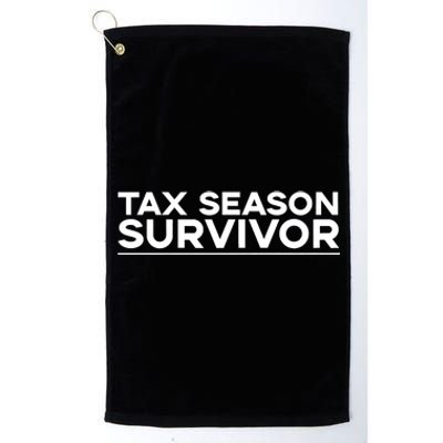 Tax Season Survivor, Funny Accountant Platinum Collection Golf Towel