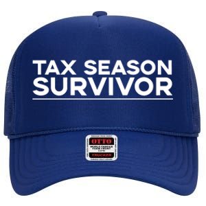 Tax Season Survivor, Funny Accountant High Crown Mesh Back Trucker Hat