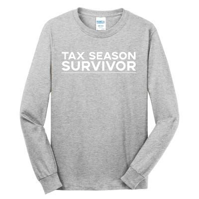 Tax Season Survivor, Funny Accountant Tall Long Sleeve T-Shirt