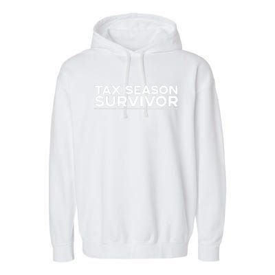 Tax Season Survivor, Funny Accountant Garment-Dyed Fleece Hoodie