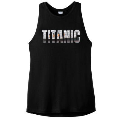 Titanic Sailing Ship 1912 Cruise Vintage Distressed Great Gift Ladies PosiCharge Tri-Blend Wicking Tank