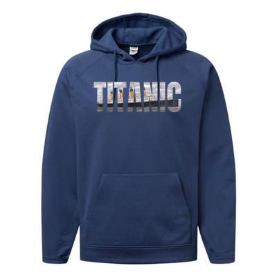 Titanic Sailing Ship 1912 Cruise Vintage Distressed Great Gift Performance Fleece Hoodie