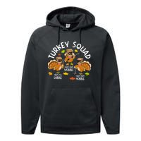 Turkey Squad Slp Ot Pt Therapy Team Fall Thanksgiving Performance Fleece Hoodie