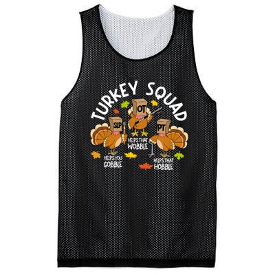 Turkey Squad Slp Ot Pt Therapy Team Fall Thanksgiving Mesh Reversible Basketball Jersey Tank