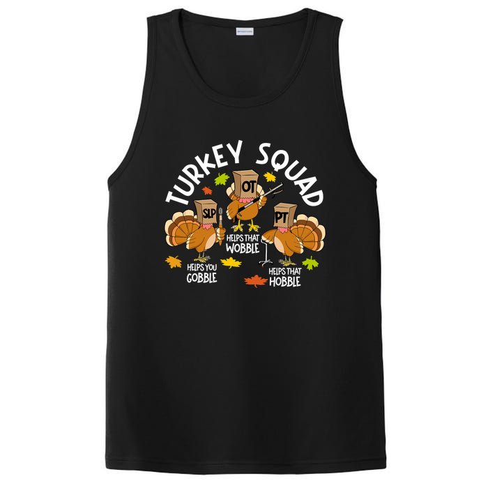 Turkey Squad Slp Ot Pt Therapy Team Fall Thanksgiving PosiCharge Competitor Tank