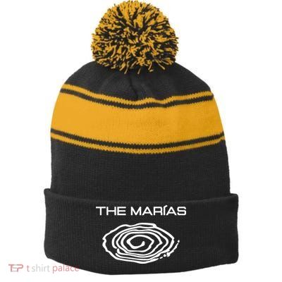 Themarias Submarine Swirl Stripe Pom Pom Beanie
