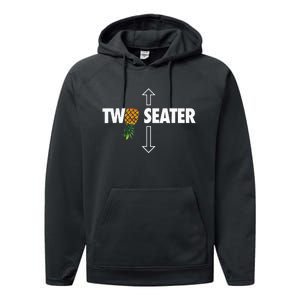 Two Seater Swinger Funny Upside Down Pineapple Swinger Performance Fleece Hoodie