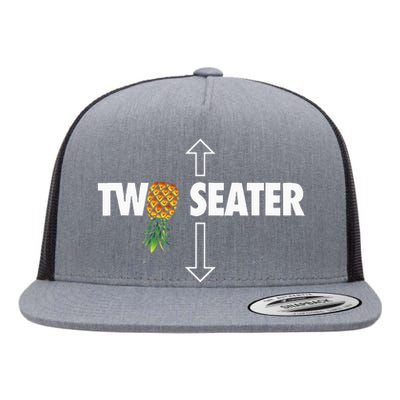 Two Seater Swinger Funny Upside Down Pineapple Swinger Flat Bill Trucker Hat