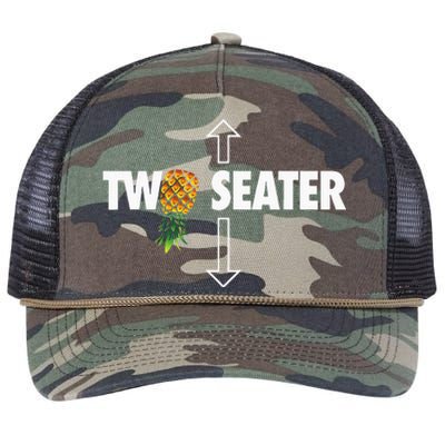 Two Seater Swinger Funny Upside Down Pineapple Swinger Retro Rope Trucker Hat Cap