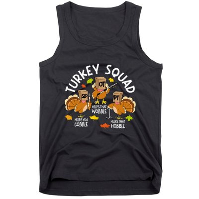 Turkey Squad Slp Ot Pt Therapy Team Fall Thanksgiving Tank Top