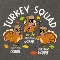 Turkey Squad Slp Ot Pt Therapy Team Fall Thanksgiving Cotton Canvas Backpack