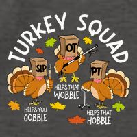 Turkey Squad Slp Ot Pt Therapy Team Fall Thanksgiving Vector Backpack