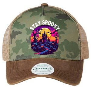 Title: Stay Spooky Graveyard Spooky Haunted House Funny Halloween Legacy Tie Dye Trucker Hat