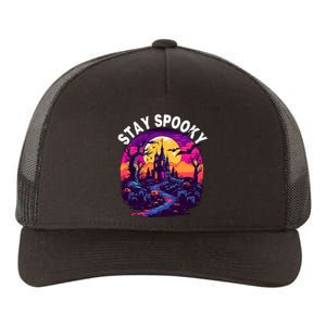 Title: Stay Spooky Graveyard Spooky Haunted House Funny Halloween Yupoong Adult 5-Panel Trucker Hat