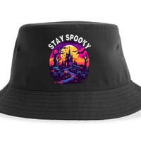 Title: Stay Spooky Graveyard Spooky Haunted House Funny Halloween Sustainable Bucket Hat