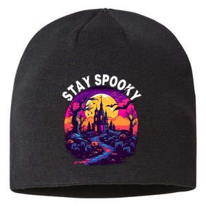 Title: Stay Spooky Graveyard Spooky Haunted House Funny Halloween Sustainable Beanie