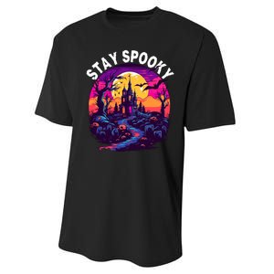 Title: Stay Spooky Graveyard Spooky Haunted House Funny Halloween Performance Sprint T-Shirt