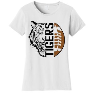 Tigers Swash School Spirit Orange Black Football Sports Fan Women's T-Shirt