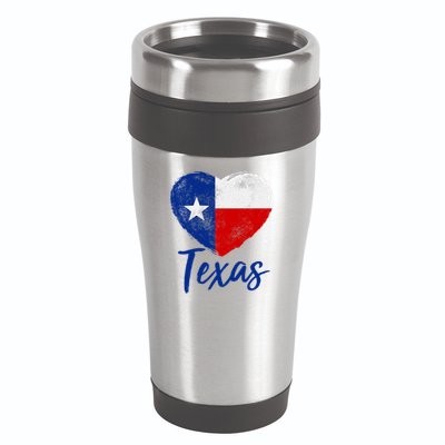 Texas Strong State Flag Heart 16oz Travel Tumbler