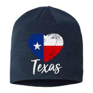 Texas Strong State Flag Heart Sustainable Beanie