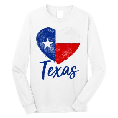 Texas Strong State Flag Heart Long Sleeve Shirt