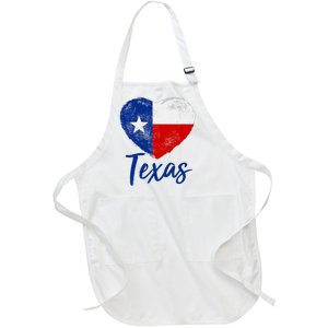 Texas Strong State Flag Heart Full-Length Apron With Pockets