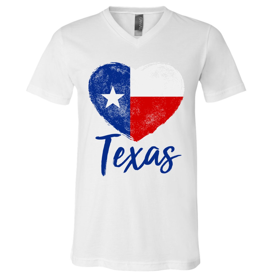 Texas Strong State Flag Heart V-Neck T-Shirt