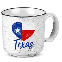 Texas Strong State Flag Heart 15oz Campfire Ceramic Mug