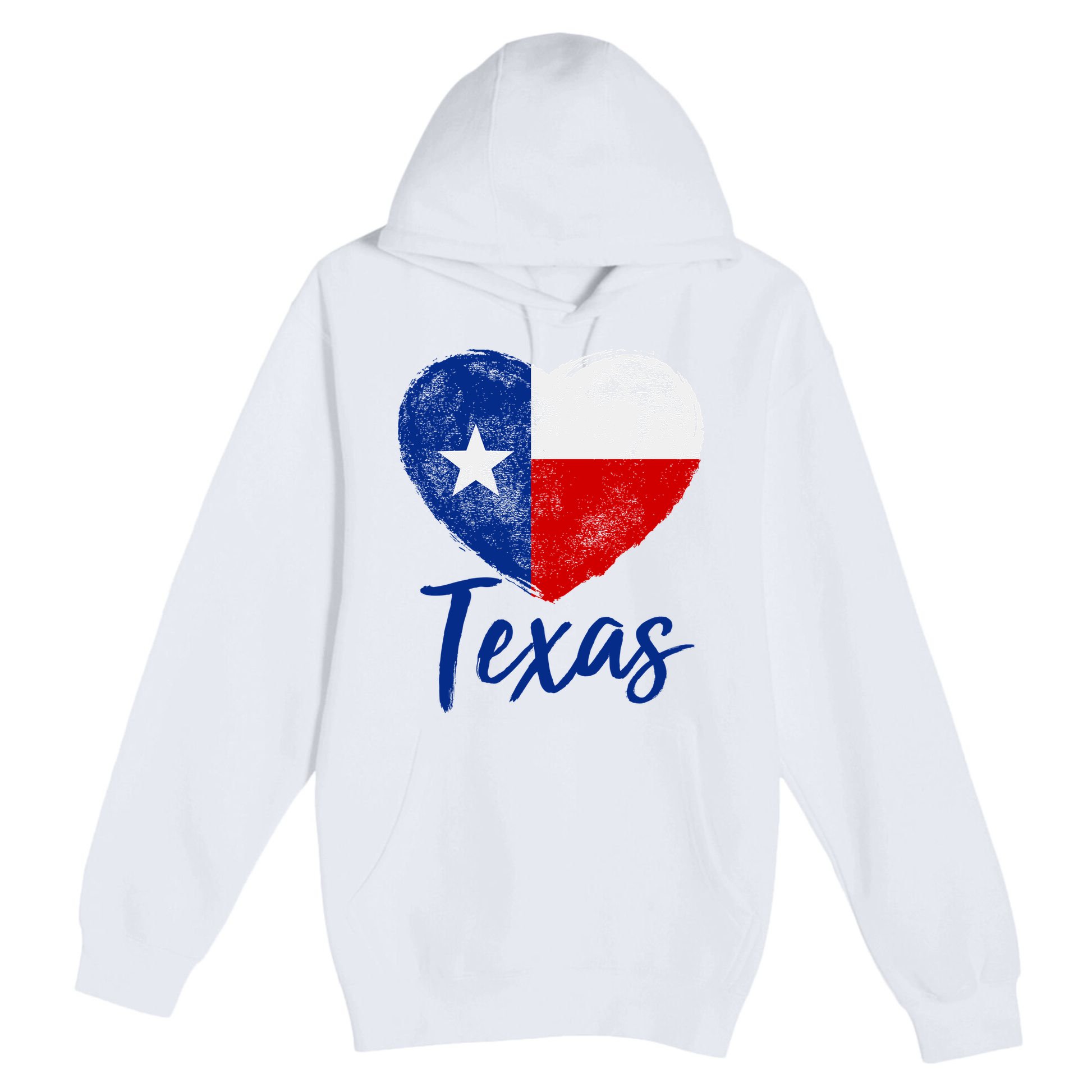 Texas Strong State Flag Heart Premium Pullover Hoodie