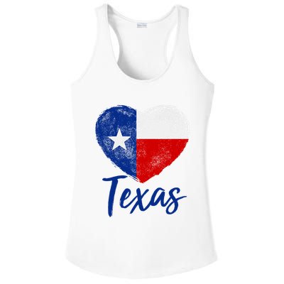 Texas Strong State Flag Heart Ladies PosiCharge Competitor Racerback Tank