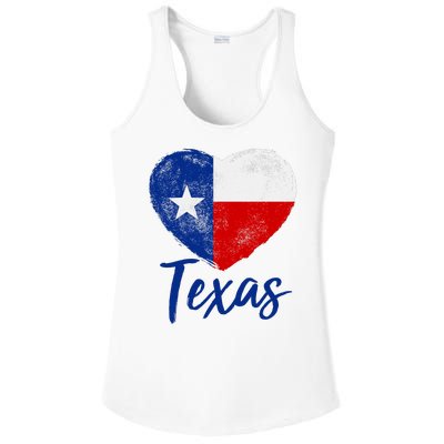 Texas Strong State Flag Heart Ladies PosiCharge Competitor Racerback Tank