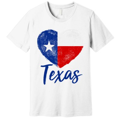 Texas Strong State Flag Heart Premium T-Shirt