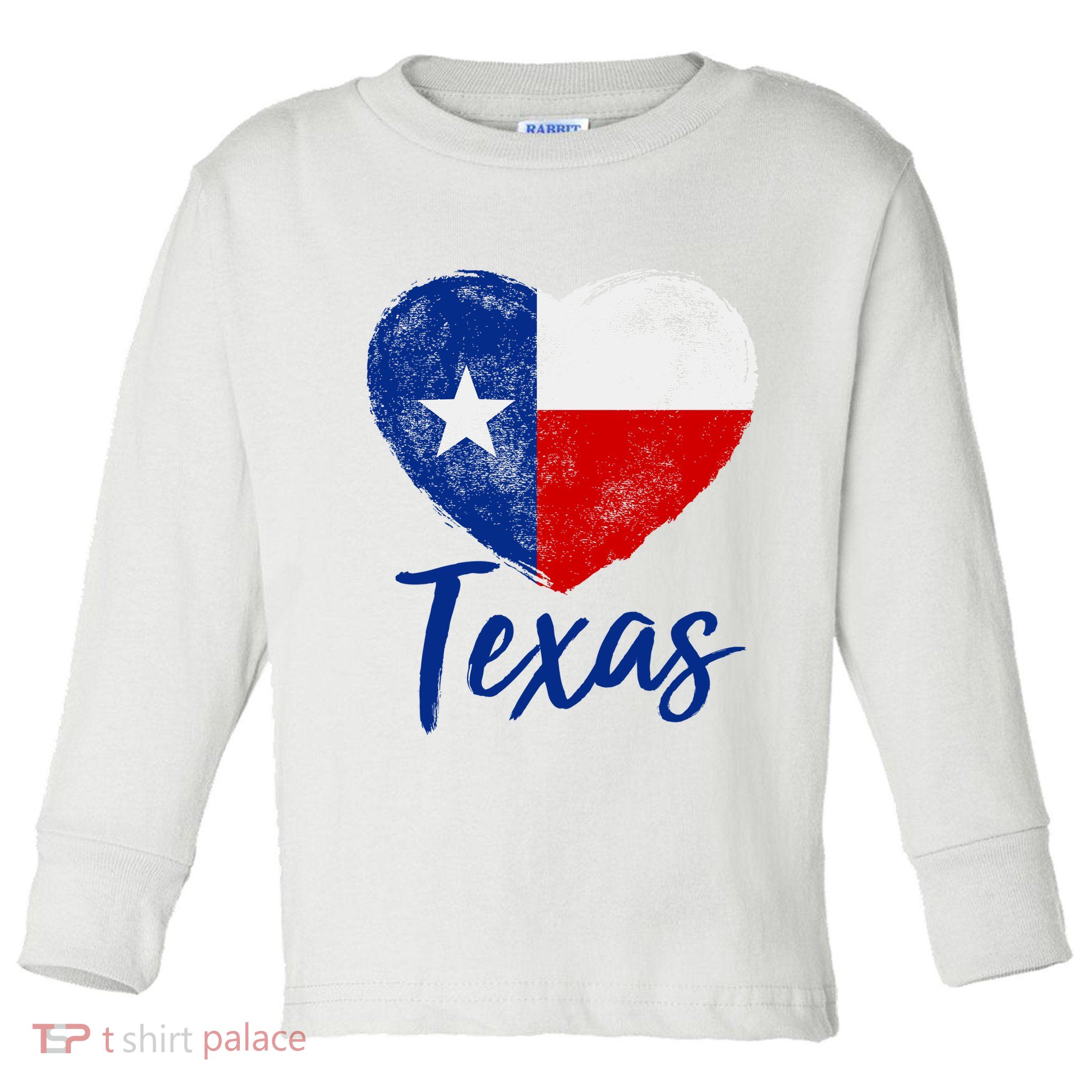 Texas Strong State Flag Heart Toddler Long Sleeve Shirt