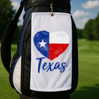 Texas Strong State Flag Heart Golf Towel