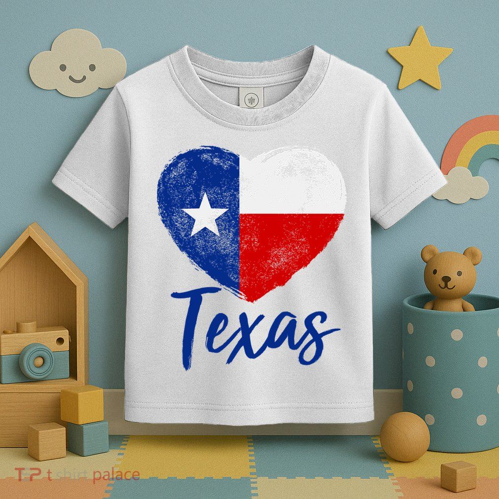 Texas Strong State Flag Heart Toddler T-Shirt