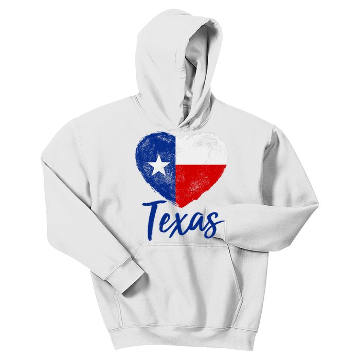 Texas Strong State Flag Heart Kids Hoodie