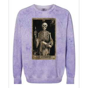 The Student Skeleton Tarot Card Cool Gift Colorblast Crewneck Sweatshirt