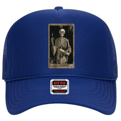 The Student Skeleton Tarot Card Cool Gift High Crown Mesh Back Trucker Hat