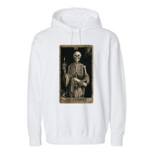 The Student Skeleton Tarot Card Cool Gift Garment-Dyed Fleece Hoodie