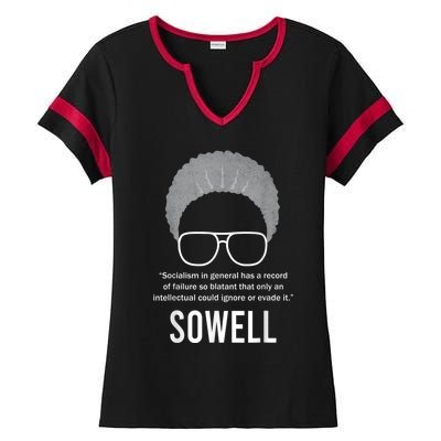 Thomas Sowell Socialism Quote Black History Month Ladies Halftime Notch Neck Tee