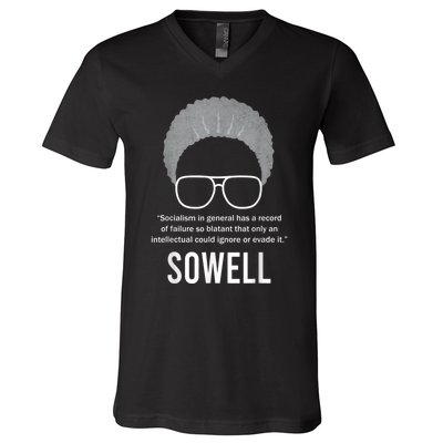 Thomas Sowell Socialism Quote Black History Month V-Neck T-Shirt